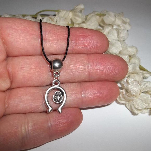 Silver Necklace Ladybug Horseshoe Good Luck Symbol Sign Gift Girl Jewelry C508 - Picture 6 of 7